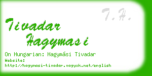 tivadar hagymasi business card